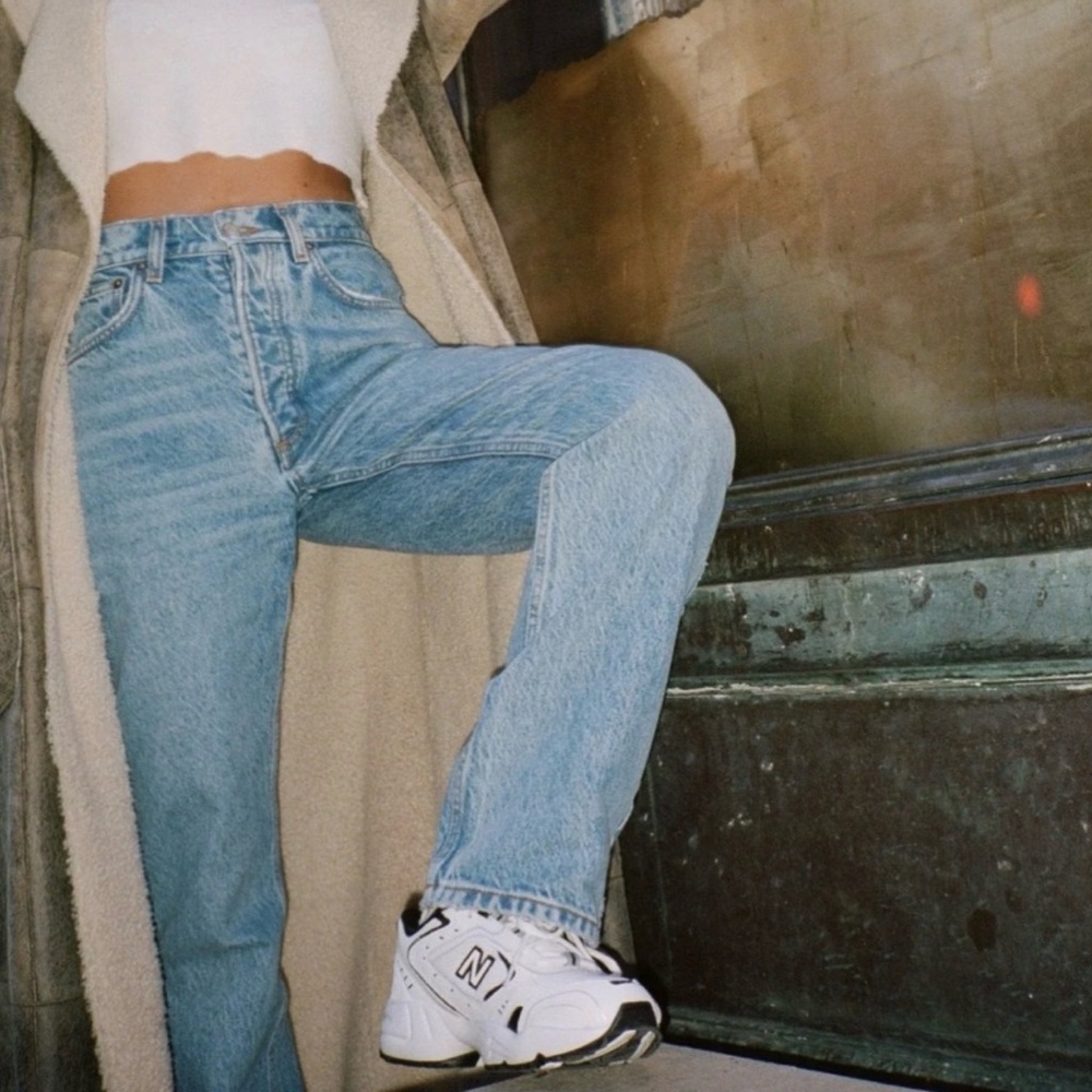 Heavy Manners Light Blue Straight Leg Jeans